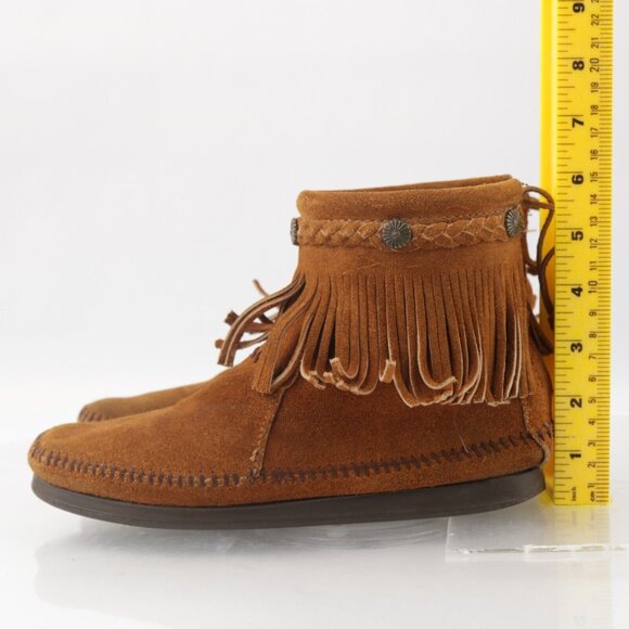 Minnetonka Tan Suede Fringe Booties - Picture 8 of 12